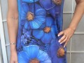 Šaty s kapucí - velké modré květy