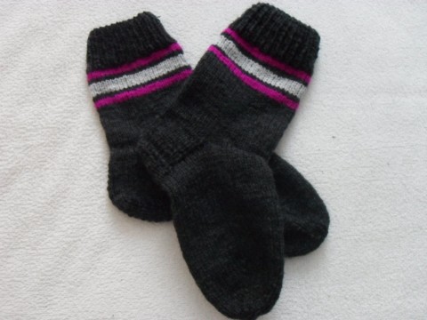 Ponožky, vel. 36 -37 ručně barevné pletené teplé 