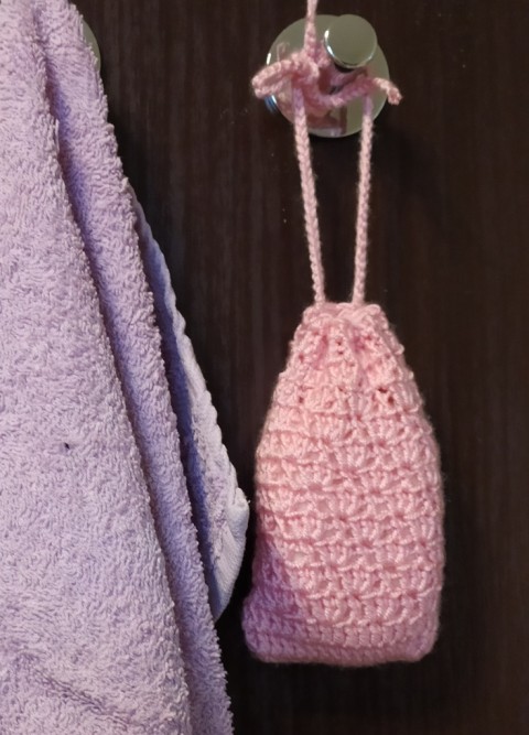 síťka na mýdlo růžová doplňky koupelna mytí 