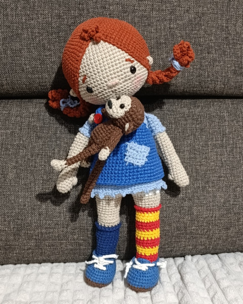 panenka Pipi opička dekorace panenka pokojíček hračka mazlíček pipi  panenka Pipi opička dekorace panenka pokojíček hračka mazlíček pipi