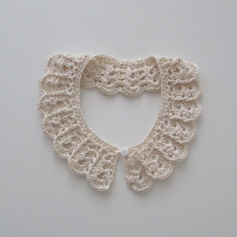 Háčkovaný límeček doplněk háčkovaný ozdoba dámský smetanová límeček crochet pro ženy 