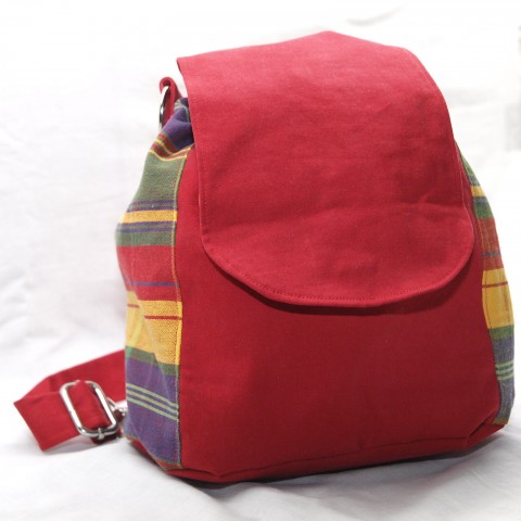 Kabelka a batůžek 2v1 - Kostkovaný kabelka batůžek batoh vak přesrameno na záda 