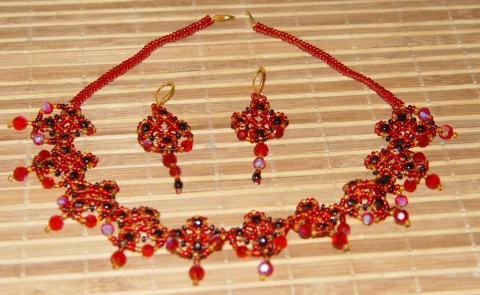 Červený náhrdelník+náušnice ZDARMA náhrdelník 