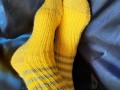pletené ponožky - žluté