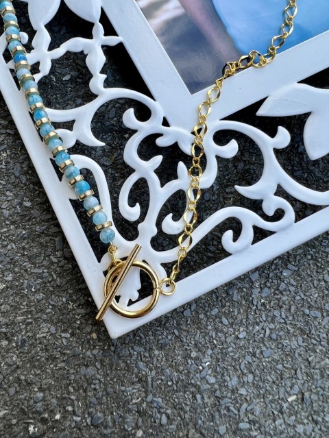 Náhrdelník - kombinovaný šperk náhrdelník přívěsek šperky bílé řetízek bižuterie perličky náhrdelníky zlaté řetízky perličkový perličkový náhrdelník zlatá kolekce 