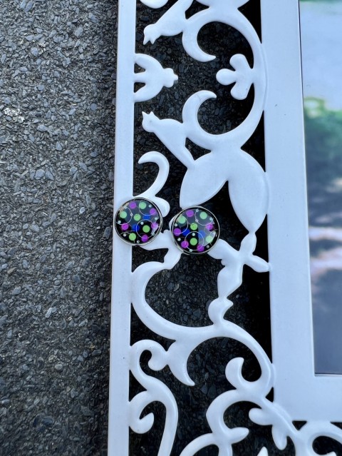 Náušnice - barevné puntíky šperk šperky náušnice barevné puntík barevná puntíky bižuterie akce pryskyřice náušničky náušky puntíkaté výprodej pryskyřicové 