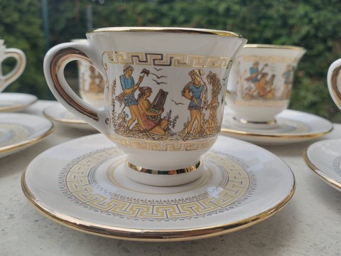 Greece hrnek vintage retro porcelán set mokka 
