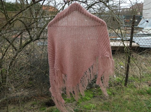 ŠÁTEK V BARVĚ RŮŽOVÉHO DŘEVA pletený šátek romantický pro vol 