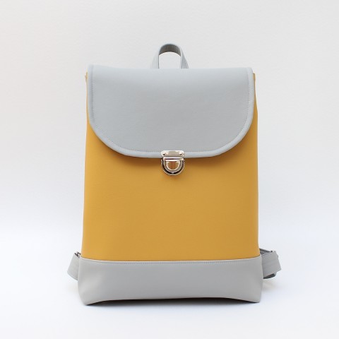 Batůžek TAFIRA #7 Šedo/žlutý batoh žlutý šedý s klopou 