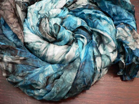 Tyrkysový velký šál..180 x 90 cm hedvábný šál silk 