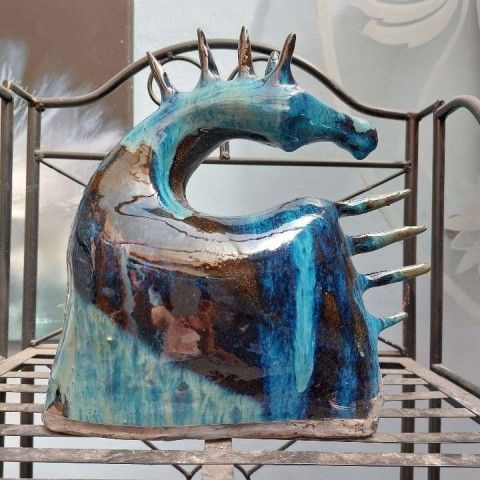 Keramický kůň, Blue keramika socha 