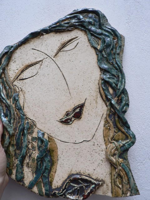 Snílek.. žena keramický kachel ceramic 