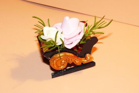 Mini dekorační saně růže bílá,růžov růže sáňky saně 