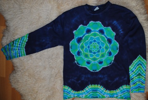 Triko XXL - V hlubinách oceánu voda moře léto tričko mandala hippies pánské batikované 
