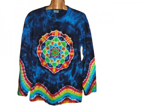 Tričko M - Vesele životem voda moře batika léto tričko mandala hippies pánské batikované 