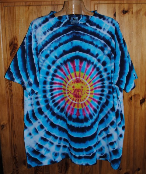 Tričko XXL/XL voda moře batika léto slunce tričko duha mandala hippies pánské batikované 