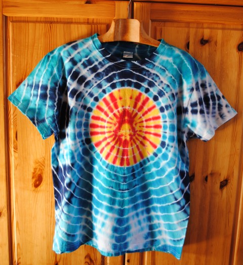 Tričko L - Sen o létě moře batika léto slunce sluníčko hippie vlny batikované psychedelický 