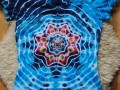 Batikované tričko S/M - Květ v moři