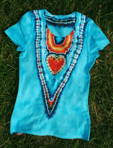 Batikované tričko - Láskyplné srdce srdíčko batika láska romantika léto valentýn něžné hippie batikování 