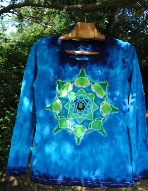 Tričko M/L - Zrodila se hvězda moře modrá hvězda léto mandala hippie batikované bohémské 