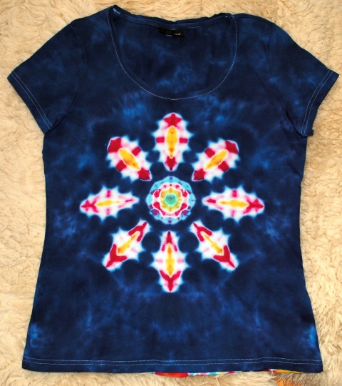 Batik. tričko v.42 - Poklad v moři moře modrá léto mandala hippie batikované bohémské května 