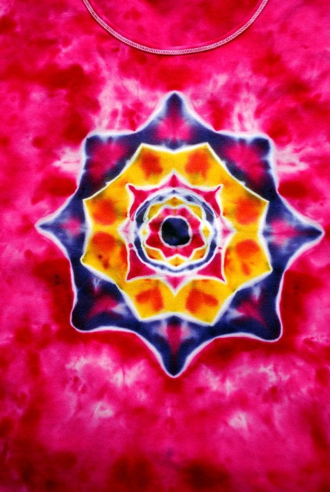 Batik. tričko - Jarní rozpoložení moře růžová léto mandala hippie batikované bohémské 