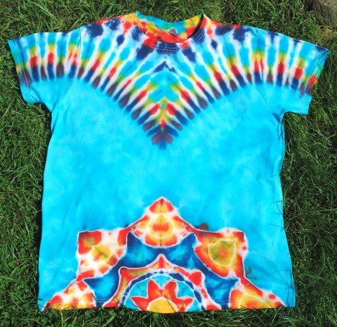 Batik.tričko  - Let orla moře modrá léto mandala hippie batikované bohémské 