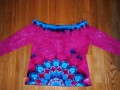 Batik. tričko XL - Růžový sen