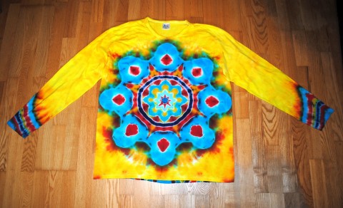 Batikované tričko - Konečně jaro žlutá jaro léto mandala hippie batikované bohémské 