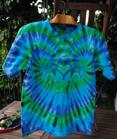 Tričko M - Vodní vír voda moře léto tričko hippies pánské batikované vír 