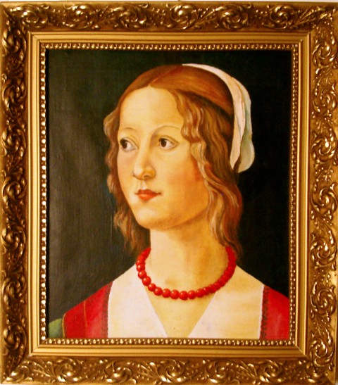 Portrét dívky obraz olejomalba kopie renezance 