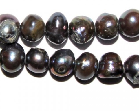 Říční perly kuličky tmavé 8 perly říční tmavé 