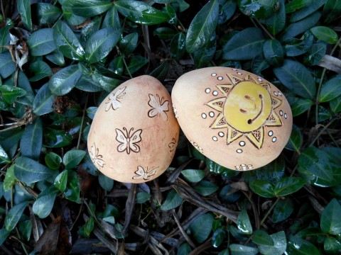 keramická vajíčka - III. motýl puntík motýlek velikonoce slunce sluníčko velikonoční vejce kraslice vajíčko 