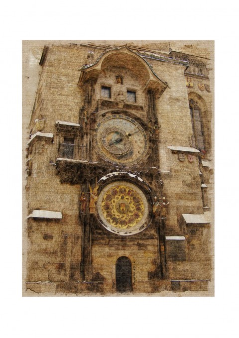 Pražský orloj malba tisk praha kopie digi orloj 