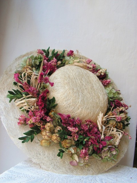 Ostožkový klobouk veliký dekorace růžová klobouk léto romantická ostrožka 