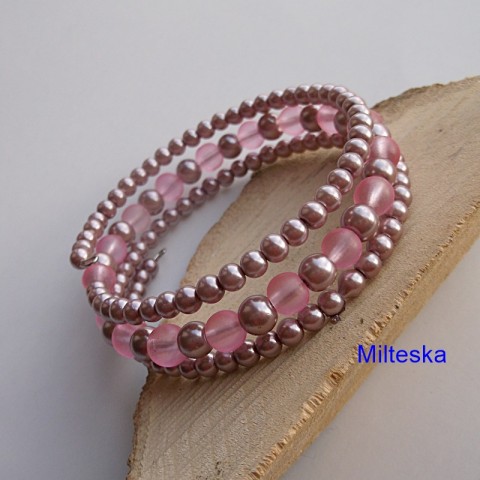 náramek-lila s růžovou náramek korálky fialová růžová fialový perličky modní doplněk 