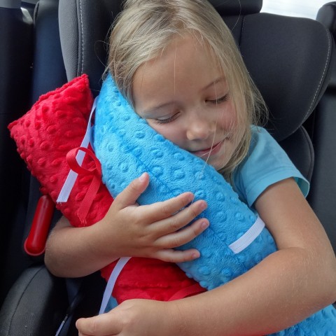 polštářek cestovní modrý děti spaní dětský polštář cestovní dovolená 
