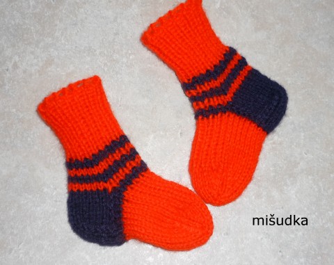 dětské ponožky 90 - délka 11-12cm červené dětské modré ponožky nohy příjemné 