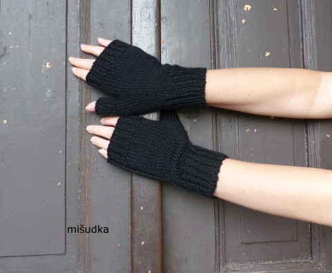 návleky na ruce - černé 21 černé návleky rukavice dámské ruce příjemné bezprsťáky štulpny světle modré okrové světlehnědé 