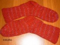 červené ponožky 67 - délka 27-28cm