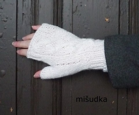 Návleky na ruce - bílé 4 bílé návleky rukavice dámské ruce příjemné bezprsťáky štulpny 