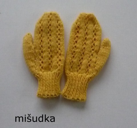 Rukavice dětské - žluté 21 dětské návleky rukavice ruce příjemné žluté palčáky 