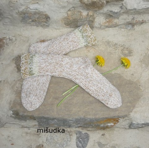 Béžové 22 - délka 24-25cm ponožky nohy dámské příjemné melírované béžové 