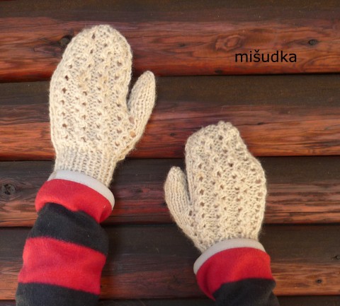Dětské rukavice béžové  40 dětské návleky rukavice ruce příjemné palčáky béžové 