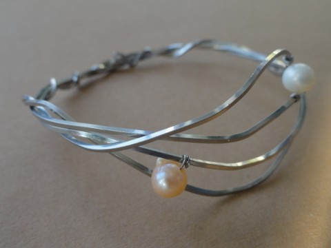náramek perla perle rozumí náramek drát bílá nerez říční perla broskvová chirurgická ocel profilovaný 