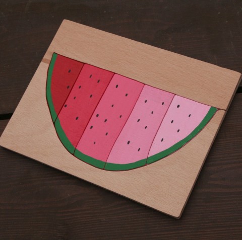 Meloun- odstíny červené červená barva meloun odstíny montessori edukativní didakická 