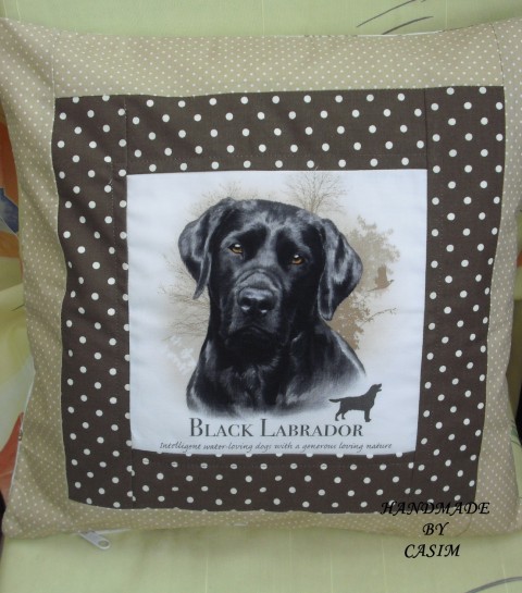 Černý labrador polštář polštářek povlak labrador 
