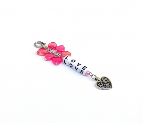 Love #1 přívěsek srdce dárek srdíčko láska srdíčka ozdoba valentýn drobnost růžové pozornost love z lásky na kabelku na klíče 