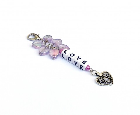 Love #4 přívěsek srdce dárek srdíčko láska srdíčka klíče klíčenka ozdoba valentýn drobnost pozornost love z lásky na kabelku na klíče 