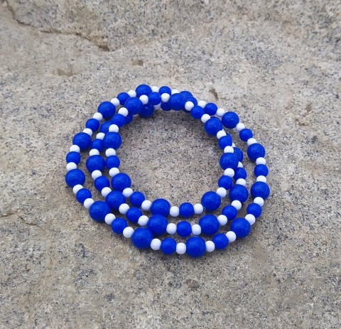 Pro malou parádnici #4 náhrdelník náramek děti modrá bílá sada bílé dětské modré set 